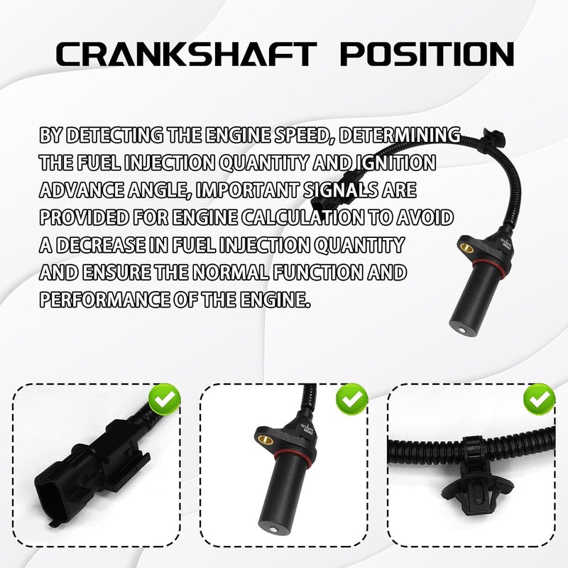 Hirificing Crankshaft Position Sensor Engine Crankshaft Sensor OEM#39180-2B000 391802B000 SU13885, Crank Position Sensor Compatible with Hyundai Modern Kia Tucson Accent Rio Soul Dodge(Black) - Image 3